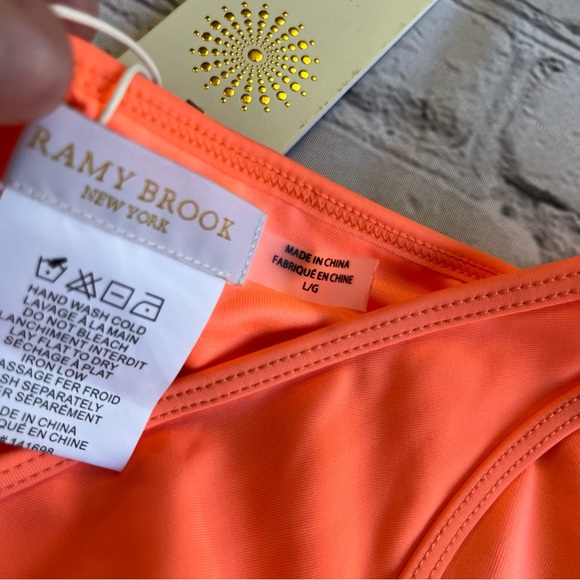 Ramy Brook ISLA BIKINI BOTTOM SIZE Large Brand New NWT $98 Neon Orange Swimwear - Picture 5 of 11